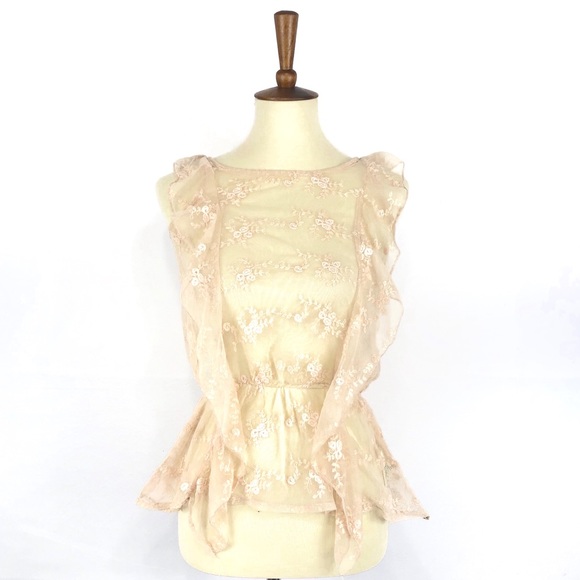 Heritage 1981 Tops - 🆕 Heritage 1981 Lace Peplum Ruffle Blouse